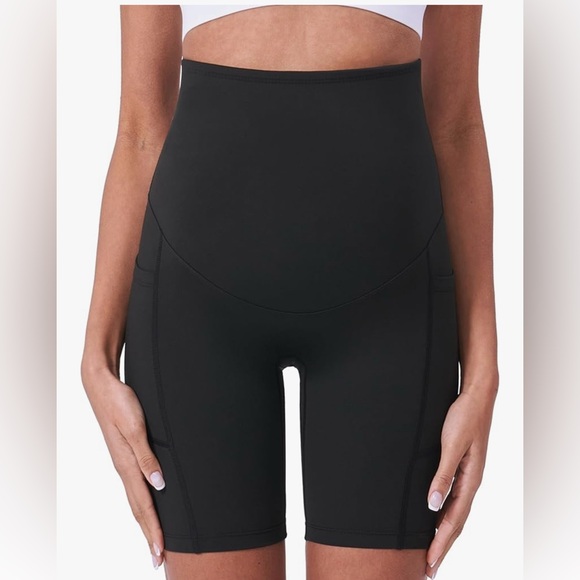 Two Pairs of Black Maternity Bike Shorts - Picture 3 of 4